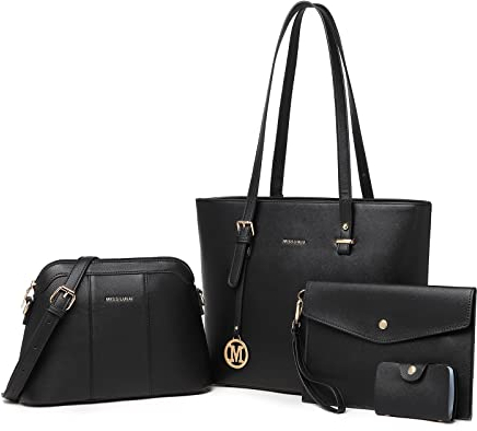 Miss Lulu Handtasche Damen Schultertasche Handtaschen Tragetasche Damen 3/4-teiliges Set für Büro Schule Einkauf Reise Geschenk