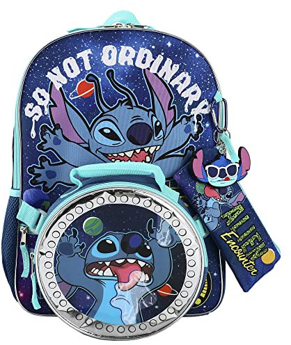 Bioworld Lilo & Stitch 5 Piece Backpack Set (Little Big Kid) Sac à Dos, Violet, Taille Unique (Lot de 5) Mixte Adulte