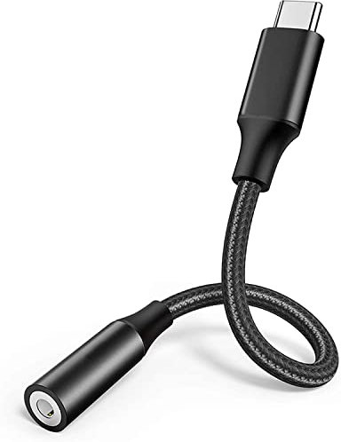 USB C to 3.5mm jack,Type C Earphones jack,C Type to 3.5mm jack,Male to Female Nylon Cable for samsung headphone adapter S20/S20+/S20 Ultra, Pixel 4/ + 4XL, and More Type C Devices