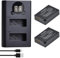 DuraPro Lot de 2 Batteries LP-E17 + Double Chargeur LCD USB avec Port de Type C pour appareils Photo numériques Canon EOS M3 M5 M6 200D 250D 750D 760D 800D Rebel T6i T6s 8000D 9000D