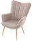 byLIVING Sessel UTA/gepolsterter Armlehn-Sessel in Web-Stoff beige Sandfarben mit Ziersteppung/Gestell schwarz pulverbeschichtet/Relaxsessel/Ruhesessel / 72 x 97 x 80 cm (BxHxT)