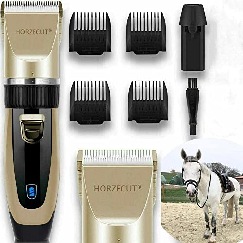 HorseCut Pferde Schermaschine extrem leise mit Akku, Pferde Haartrimmer Haar Trimmer handlich & leicht