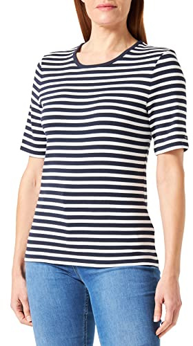 GANT Damen Slim Striped 1X1 Ribbed SS T-Shirt 4203493, Evening Blue,XS