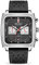 MEGIR Montre de sport rectangulaire à quartz analogique pour homme avec bracelet en cuir et acier inoxydable 2182G, noir, Chronographe, mouvement à quartz