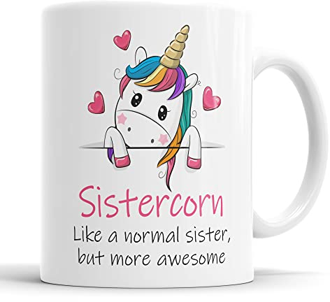 Sistercorn Mug Sister Unicorn Cup for Fathers Day Birthday Christmas Funny Mug Present for Sister