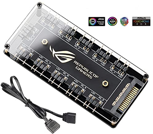 Câble 5 V 3 broches RVB 10 Hub ARGB RGBW pour ASUS AURA SYNC Splitter SATA Power Extension Cable Adaptateur LED Strip Light PC RGB Fan Cooler