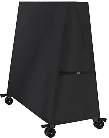 Fenghome Abdeckung für Tischtennisplatte, Wasserdicht Tischtennisplatte Schutzhülle mit Reißverschluss Und Schnalle Reißfest 420D Oxford-Stoff Tischtennisplatte Abdeckung -160x（25-70）x165cm (Schwarz)