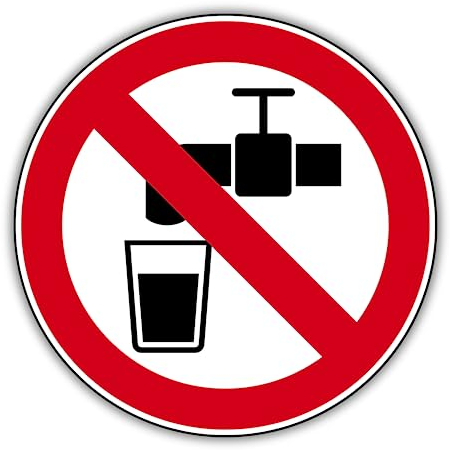 Schild Kein Trinkwasser rund Ø 30cm - selbstklebend hergestellt aus robustem PVC gefertigt mit UV-Schutzlaminat - Nicht trinken rot -Wetterbeständig - Made in Germany