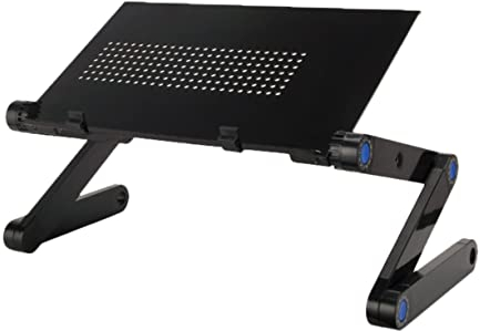 Ciieeo Mesa Plegable Bandeja De Mesa para Laptop Mesa Portatil para Cama Desayuno Mesa De Estudio Cama Bandeja Plegable para Laptop Mesa De Cama Plegable Ajustable Metal Mesa Pequeña