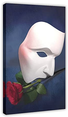 ZAPORA Phantom of The Opera Ramin Karimloo London Maskenposter Leinwand Poster Schlafzimmer Dekor Sport Landschaft Büro Zimmer Dekor Geschenk Rahmenstil 50 x 75 cm