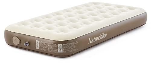 Naturehike Luftmatratze mit eingebauter Pumpe, tragbares Luftbett für Camping, Zuhause & Rucksackreisen, 3 Größen, langlebig, aufblasbares Bett mit Pumpe, schneller Aufbau (Einzel)