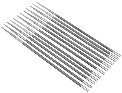 Metal Files for Steel,Mechanic Tools, Metal Rasp File Set File 12Pcs Chainsaw File 5.2mm Round Sharpening Files Sharpener 3/8 Inch Saw Chain Woodworking Files Hand Tools Rugged File