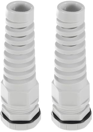 sourcing map 2Pcs G3/8 IP68 Cable Gland Waterproof 6-10mm Adjustable Strain Relief Cord Connector Spiral Nylon Joint Gasket for Cable Wire, Grey