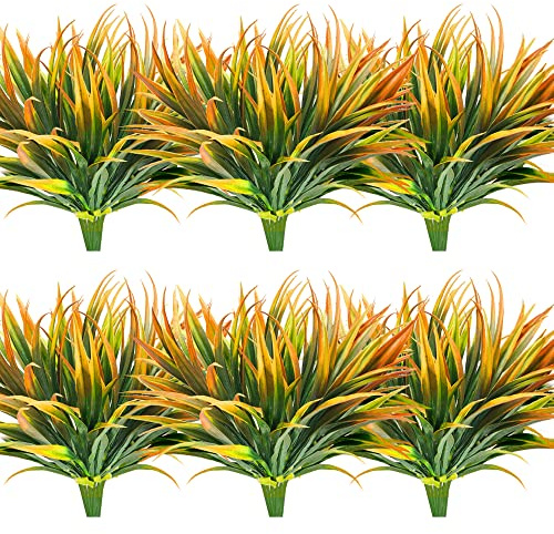 AUMVEYI Artificial Plants Flowers Outdoors, UV, Fake Tropical Plants, 16 Pcs