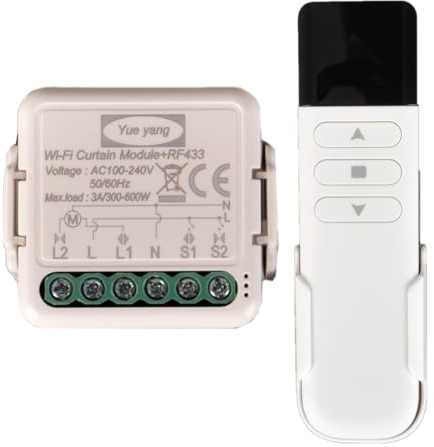 Interruttore wifi con telecomando per tapparelle,rf Modulo Comando Smart Timer per Tapparelle Elettriche, Controllo Vocale con Alexa e Google Home, comando App Smart Life, Relè WiFi per Tende (1)