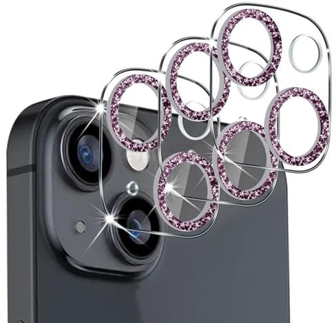Irikdescia Lot de 3 protections d'appareil photo, compatibles avec iPhone 15, compatibles avec iPhone 15 Plus, protection complète de l'appareil photo, film de protection HD transparent, anti-rayures,