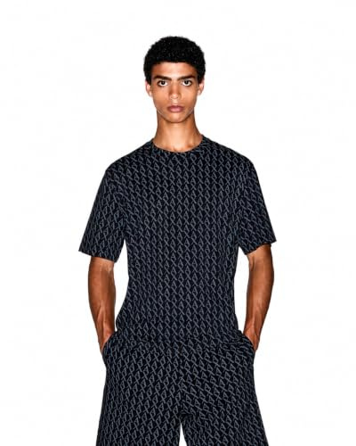Armani Exchange Herren Allover Logo Tee T-Shirt (1er Pack)