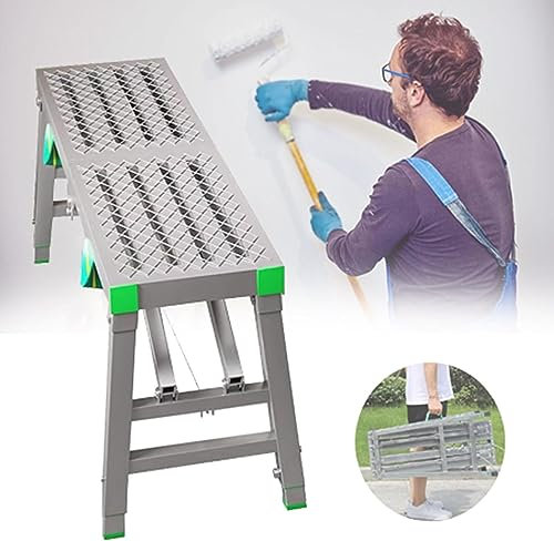 Work Platform Stepladders Folding Scaffolding, Steel Steel Work Platform Welding Scaffold Tower Ladder Stool Bench (A 200x30cm)