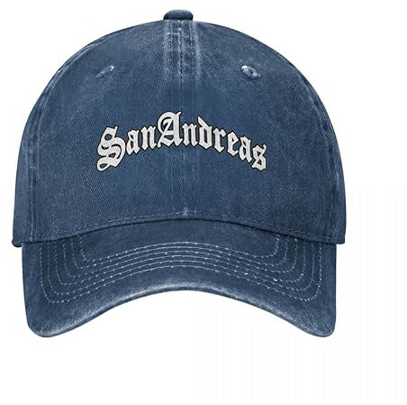Neutrale Baseballkappe atmungsaktiv lässig Retro Sherm Head GTA San Andreas Logo Baseballmützen für Männer Frauen Distressed Denim Washed Sun Cap Outdoor Laufen Golf Cap Outdoor Geschenk