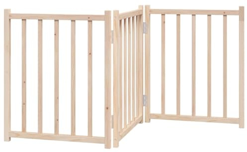 vidaXL 3-TLG. Hundetor Faltbar 150 cm Massivholz Tanne