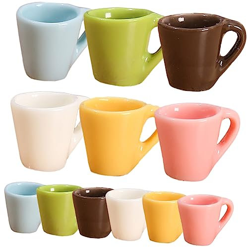TOYANDONA 12pcs Simulation Cup Drinking Cups Simulation Coffee Cup Dollhouse Drinking Cup Doll House Food Toys Miniature Dollhouse Accessories Cups Toys Coffee Mugs Dollhouse Mini Cups Resin