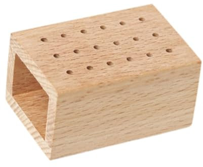 harayaa Wood Nail Bits Organizer Nail Tool Holder Manicure Tool Storage Box, Grinding Head Storage Stand, for Home Use Nail Salon