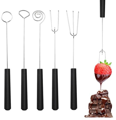 5 Stücke Edelstahl Fonduegabeln,Tunkgabel Tüllenaufsätze Fruit,Pralinengabel,Fondue Gabeln Set,Fondue Gabeln,Für Handgefertigte Pralinen,Pralinengabel Set Für Häuser, Restaurants, Hotels