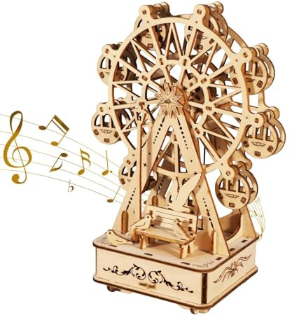 3D Puzzle Riesenrad Hölzerne Spieluhr Holzpuzzle Basteln Erwachsene Modellbausatz Hobby Geschenke Für Erwachsene Teens Geburtstag Weihnachten
