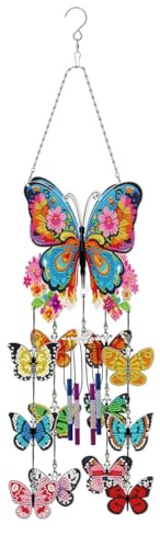 Osmond 1 PCS DIY Dotted Art Painting Wind Chime Kit, As Shown PVC Sun Catchers Diamonds Dot Paintings B
