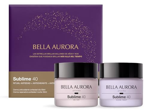 Bella Aurora Sublime 40 Set Antioxidans Tagescreme SPF20 50ml mit Repair Night Cream 50ml, Antistress-Ritual und Erneuerung