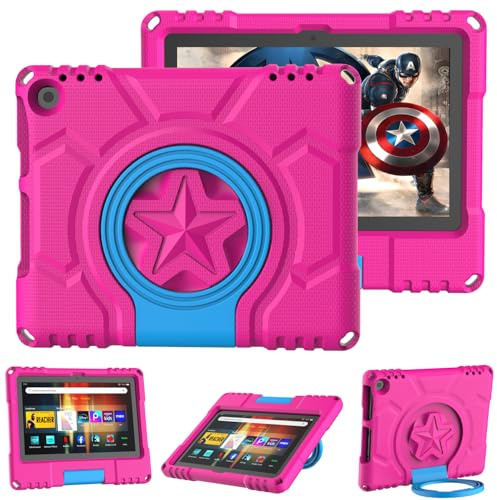 Patamiyar Tablet hülle für 8Zoll Tablet, Nicht für iPad Sony 8 Zoll Tablets,Patamiyar Leichte Kinderfreundliche Stoßfeste Hülle mit Griffständer -Rosa