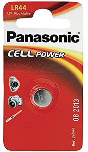 Panasonic Knopfzelle Alkali LR44 (105 mAh, 1,5 Volt)