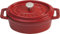 STAUB Mini Cocotte, oval mit Deckel 11 cm, 0,25 L, induktionsgeeignet, mit mattSchwarzer Emaillierung im Inneren des Topfes, für alle Herdarten inkl. Induktion & Backofen, Kirschrot