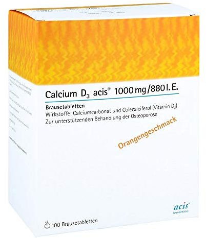 CALCIUM D3 acis 1000 mg/880 I.E. Brausetabletten 100 St