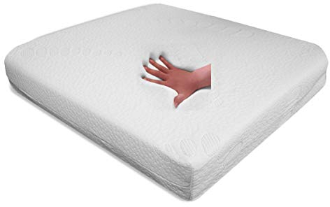 Visco Sitzkissen Visko Anti Dekubitus Sitzpolster 52 x 45 x 10 cm WEISS Memory Schaum viscoelastisches Kissen Rollstuhl Auto LKW Bürostuhl Chefsessel Sitzauflage Stützkissen Rücken + Gesäß RG 60 weich