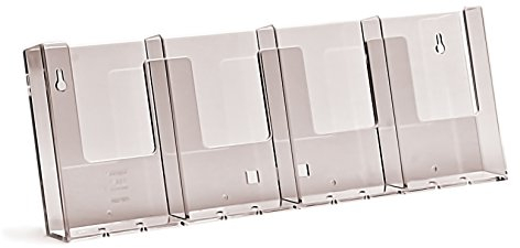 TAYMAR DIN Lang (DL) (trifold) Wand-Prospekthalter, Flyerhalter, Wanddisplay mit vier Fächern (Innenmaß: 10.2cm)