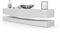 Vladon Lowboard City, Made in Germany, TV-Kommode mit Sockelelement, 1 offenem Fach und 3 Schubkästen, Weiß matt/Weiß Hochglanz (178 x variabel x 39 cm)