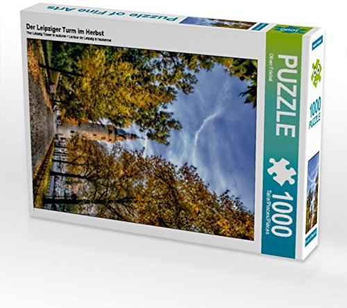 CALVENDO Puzzle Der Leipziger Turm im Herbst 1000 Teile Puzzle hoch | Lege-Größe cm Foto-Puzzle für glückliche Stunden