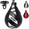 AQF Leder Speed Ball & Swivel Boxing Boxsack MMA Speed Bag Trainingsset (Schwarz/Weiß)