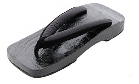K-G-18 Schwarz Orginal Japan Geta Holz Zehentrenner Sandale Tabi Socken Kimono Yukata Samurai (Gr. 39-41)