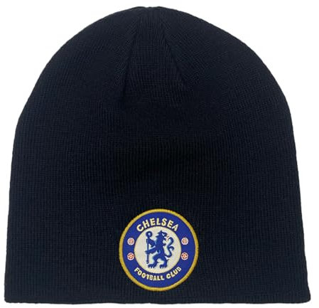 Chelsea FC - Beanie Strickmütze - Offizielles Merchandise - Geschenk für Fußballfans - Marineblau, Beanie