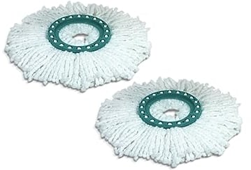 Leifheit Original Ersatzkopf Disc Mop, mit saugfähiger Microfaser, mit hoher Wasser- und Schmutzaufnahme, spielend leicht wechselbarer Ersatzmop, 2er-Set, Wischmopp für verschieden Bodenbeläge