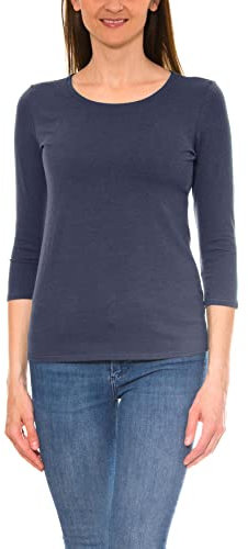 Alkato Damen Shirt 3/4 Arm mit Rundhals, Farbe: Jeans, Größe: S