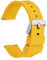 WOCCI 22mm Orologi Cinturino in Silicone con Fibbia Argento per Uomo e Donna (Giallo)