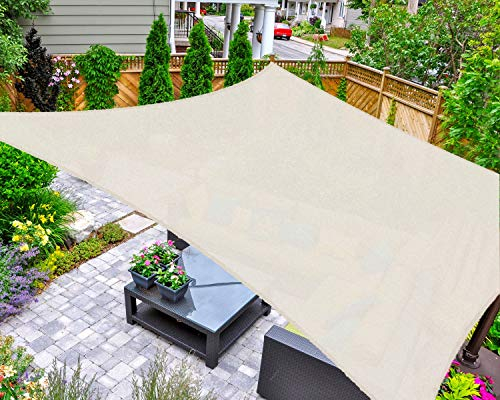 AsterOutdoor Tenda parasole rettangolare, 40,6 x 50,8 cm, blocco UV per patio, cortile, prato, giardino, attività all'aperto, crema