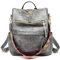 ZOCILOR Damen Mode Rucksack Handtasche Vielseitiges Design Wandlungsfähige Umhängetasche und Schultertasche aus PU-Leder Reisetasche (Grau)
