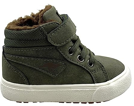KangaROOS Jungen Unisex Kinder KAVU III Sneaker, Olive/Coffee, 23 EU