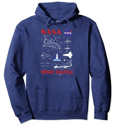 NASA Space Shuttle Schematic Blue Print Pullover Hoodie