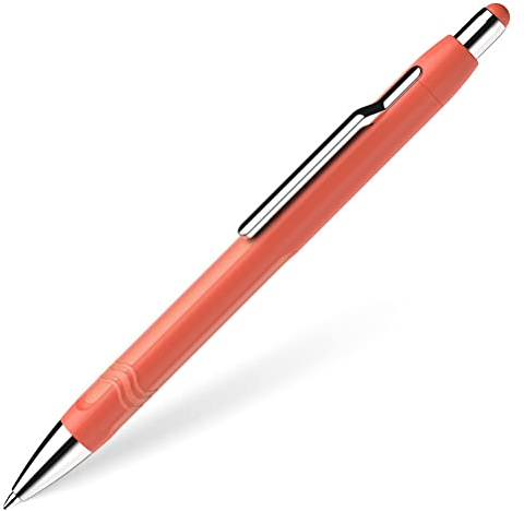 Schneider 138606 Epsilon Druckkugelschreiber (Strichstärke XB, Schreibfarbe: blau, dokumentenechte Mine) warm orange