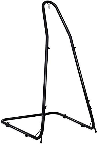 TANGZON Adjustable Hammock Chair Stand, Curved Metal Egg Chair Holder, Hanging Chair Stand for Bedroom, Balcony, Patio and Garden, Weight Capacity of 150kg